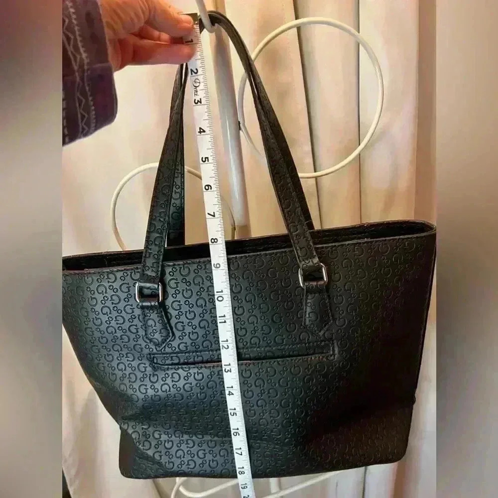 Guess Black Graphic Tote Women's Fashion Purse - Picture 3 of 6